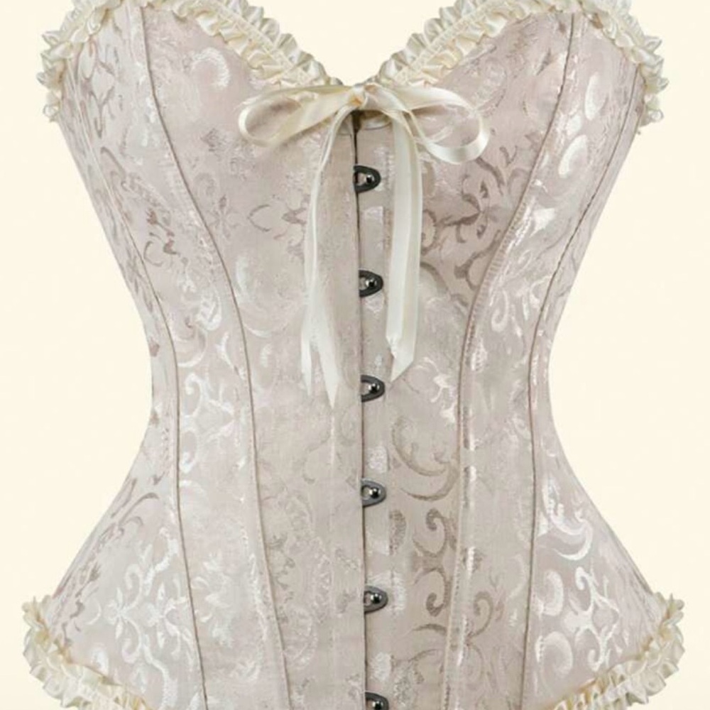SHEIN Cream Strapless Corset